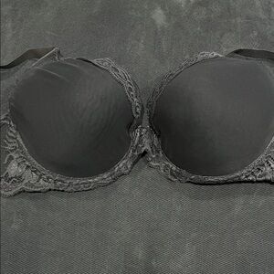 Natori Black Lace Trim Demi Bra